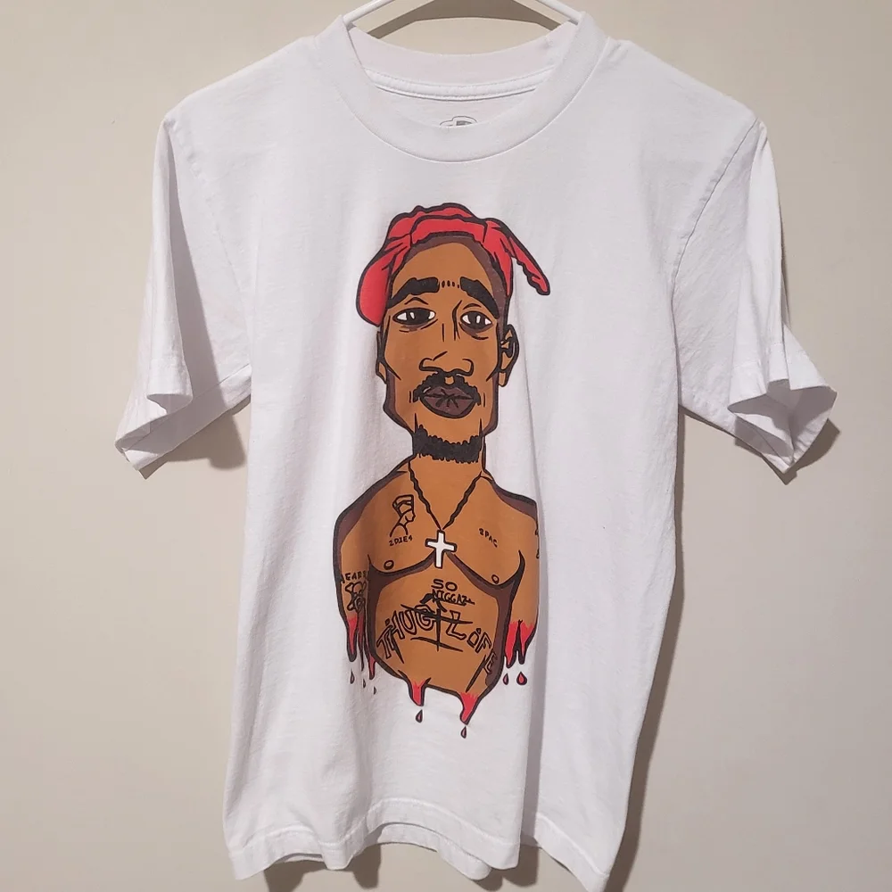 Million Dolla Motive Streetwear “Tupac Shakur” Caracture T-Shirt Size Small - Picture 1 of 5